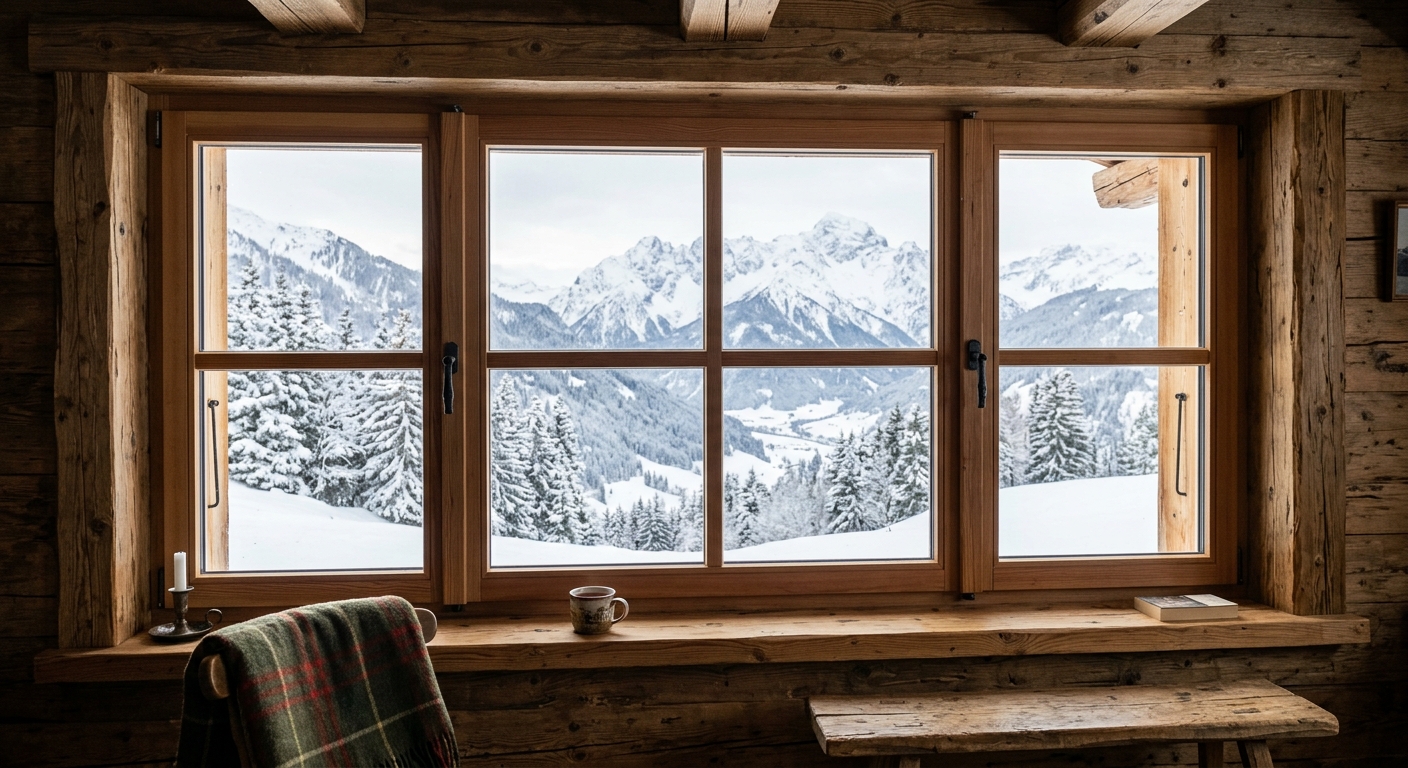 Fenêtre en bois traditionnelle et isolante